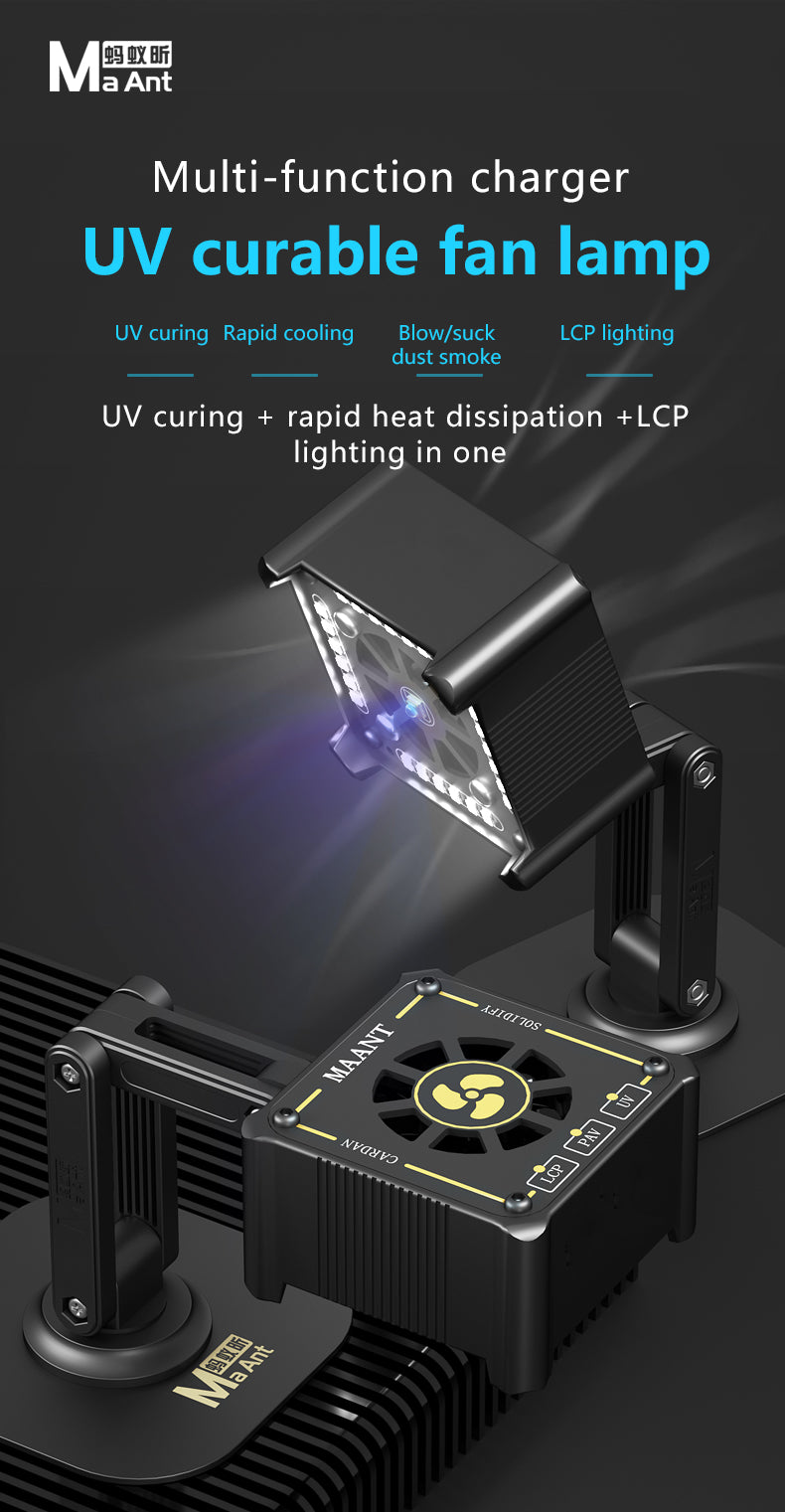 MaAnt M006 Multi-Functional Rechargeable UV Fan Table Lamp