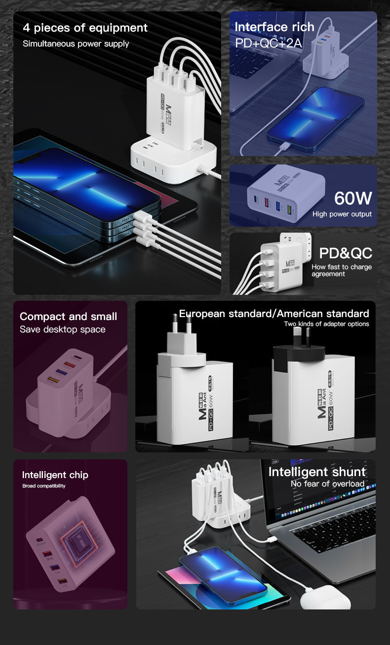 MaAnt Four-Port Multi Functional Fast Charging Appliance