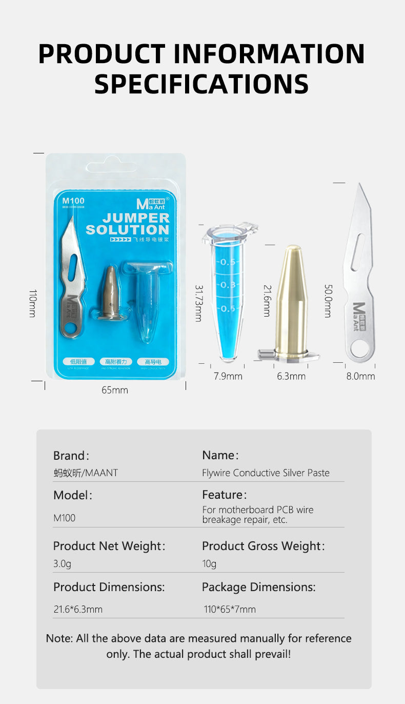 MaAnt M100-Flywire Conductive Silver Paste Kit