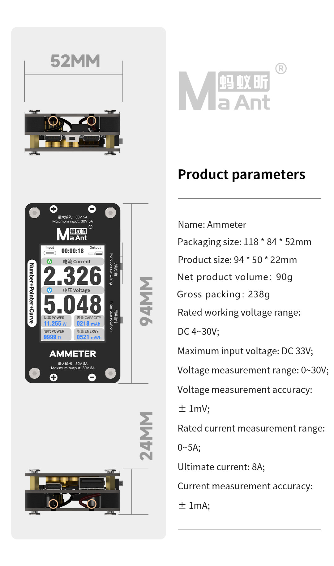 MaAnt Intelligent Multipurpose Ammeter