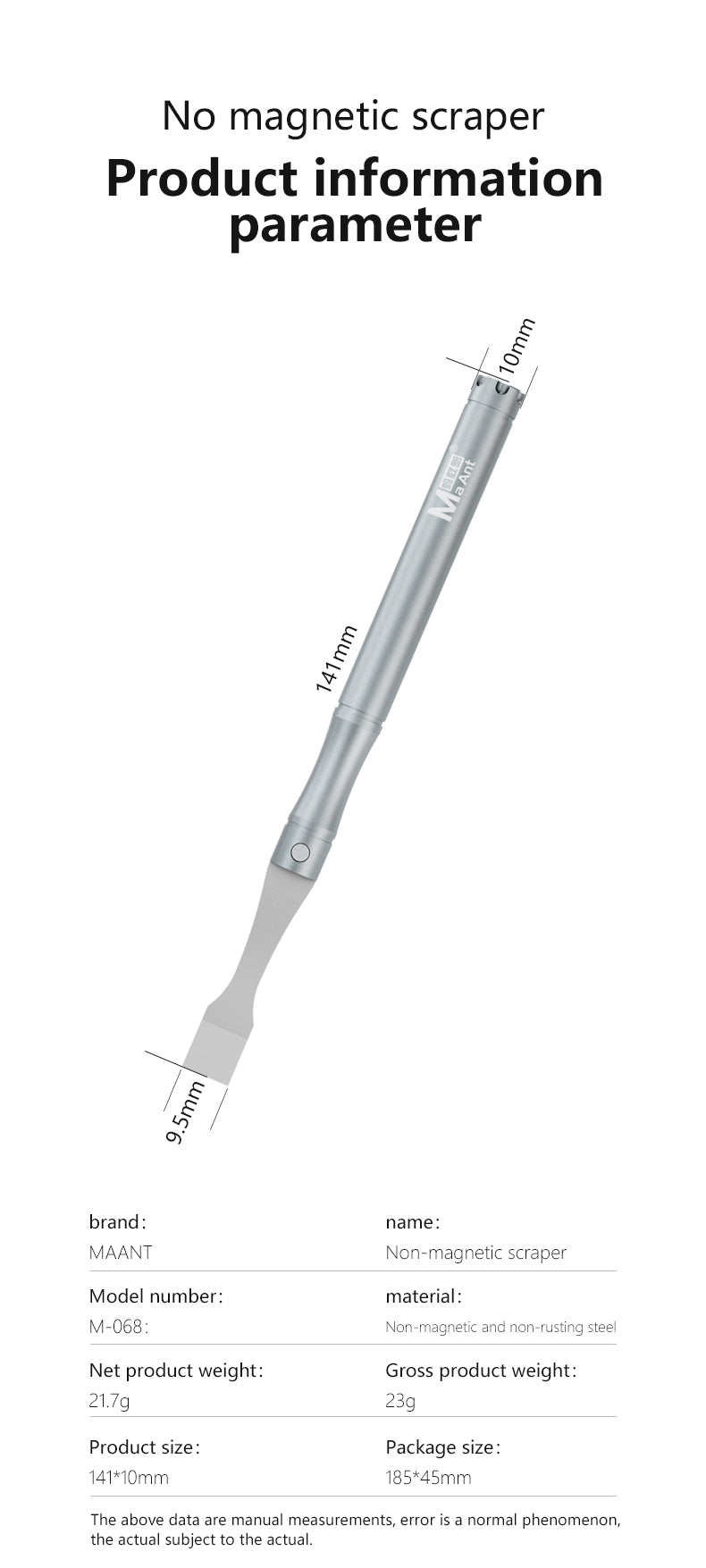 MaAnt No Magnetic Scraper