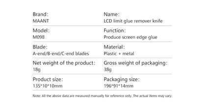 MaAnt M098 LCD Limit Glue Remover Knife