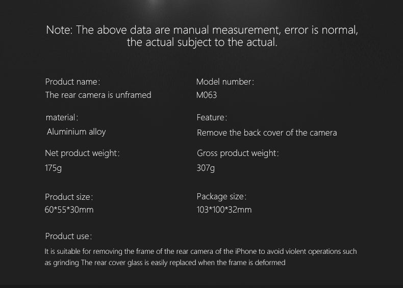 MaAnt M063 Rear Camera Frame Remover