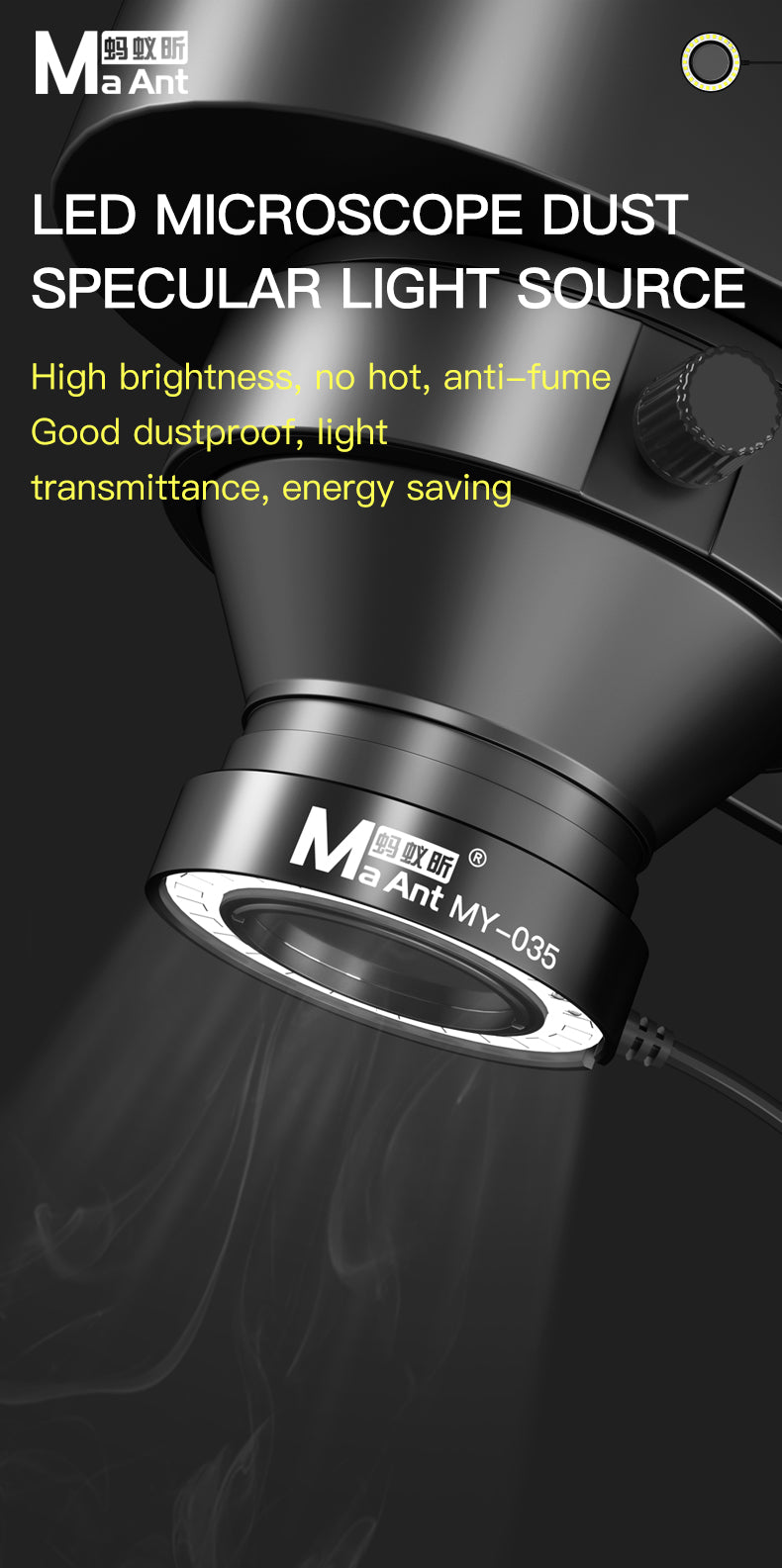 MaAnt 035 Led Microscope Dust Specular Light Source