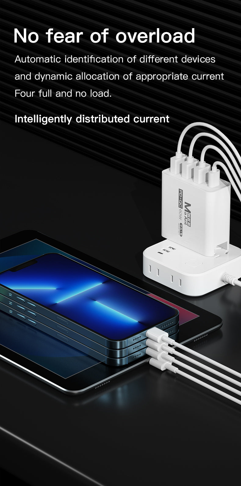 MaAnt Four-Port Multi Functional Fast Charging Appliance