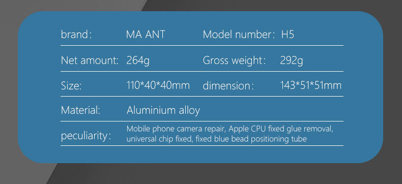 MaAnt H5 Camera Maintenance Fixture