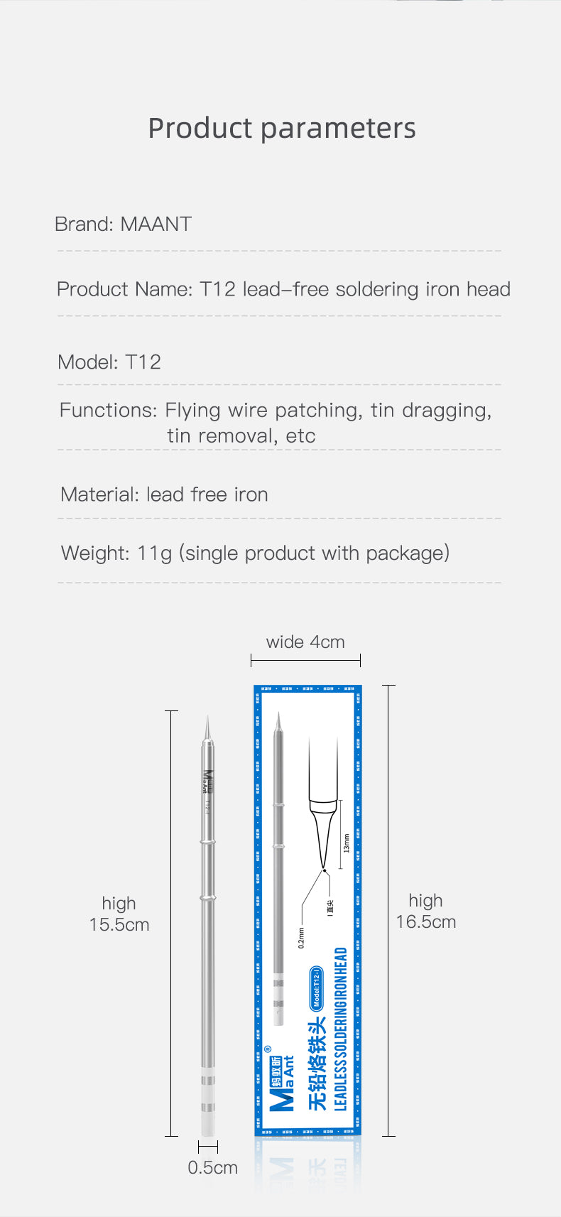 MaAnt T12 Iron Head Lead Free Soldering