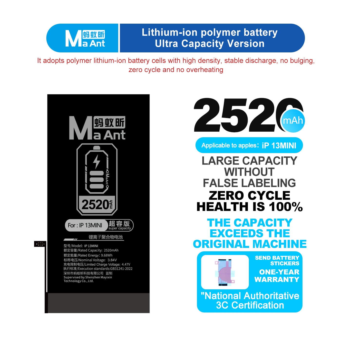 MaAnt Lithium-ion Polymer Battery Ultra Capacity Version