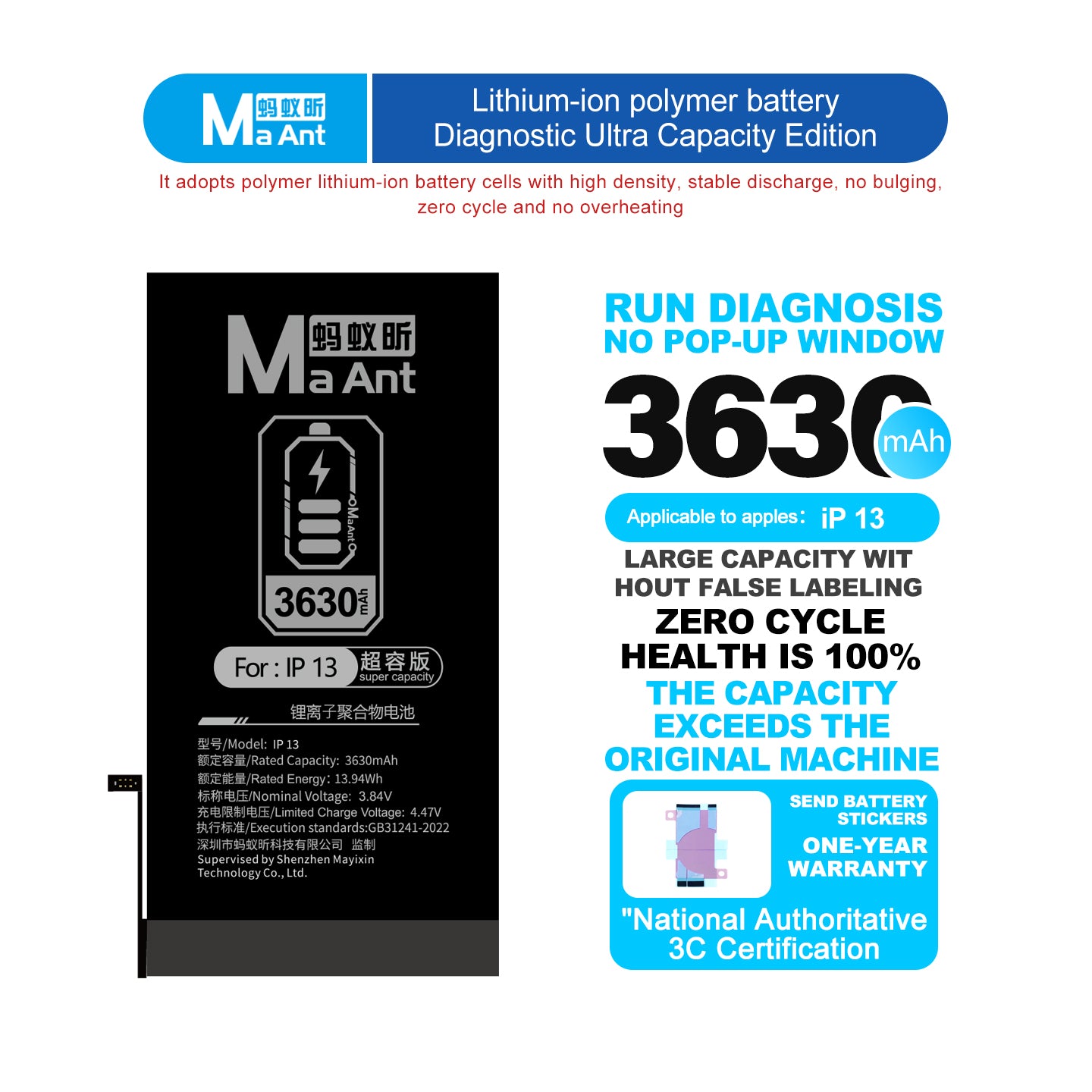 MaAnt Lithium-ion Polymer Battery Diagnostic Ultra Capacity Edition