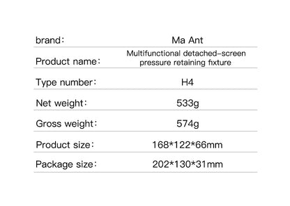 MaAnt H4 Multifunctional Detached-Screen Pressure Retaining Fixture