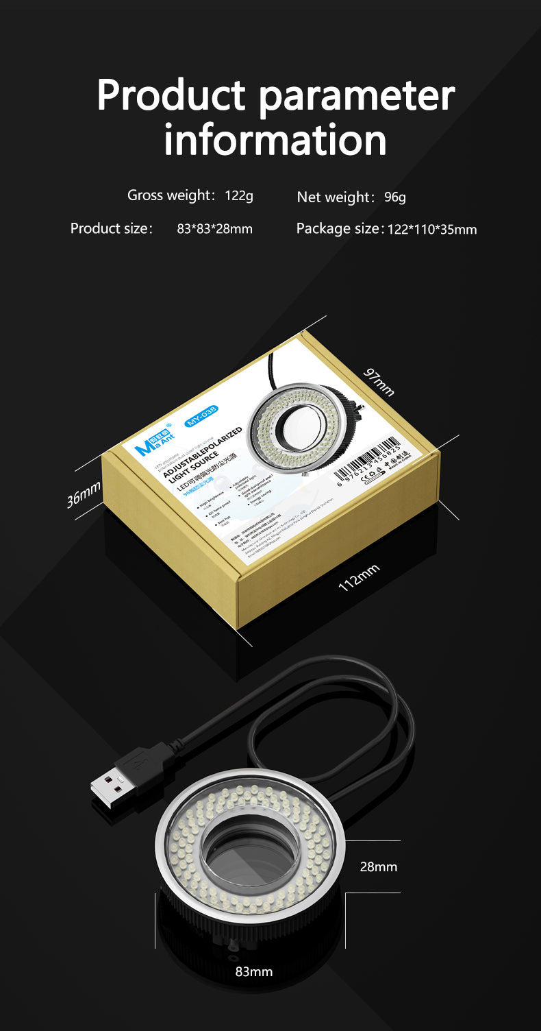 MaAnt MY038 LED Adjustable Polarization Dust-Proof Light Source
