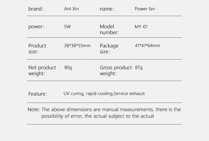 MaAnt MY-01 UV-Curable Cooling Fan
