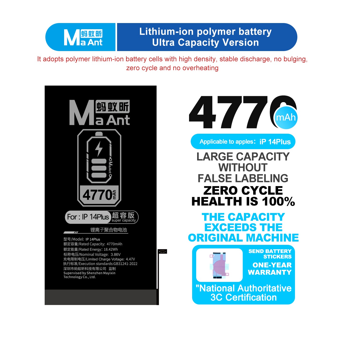 MaAnt Lithium-ion Polymer Battery Ultra Capacity Version
