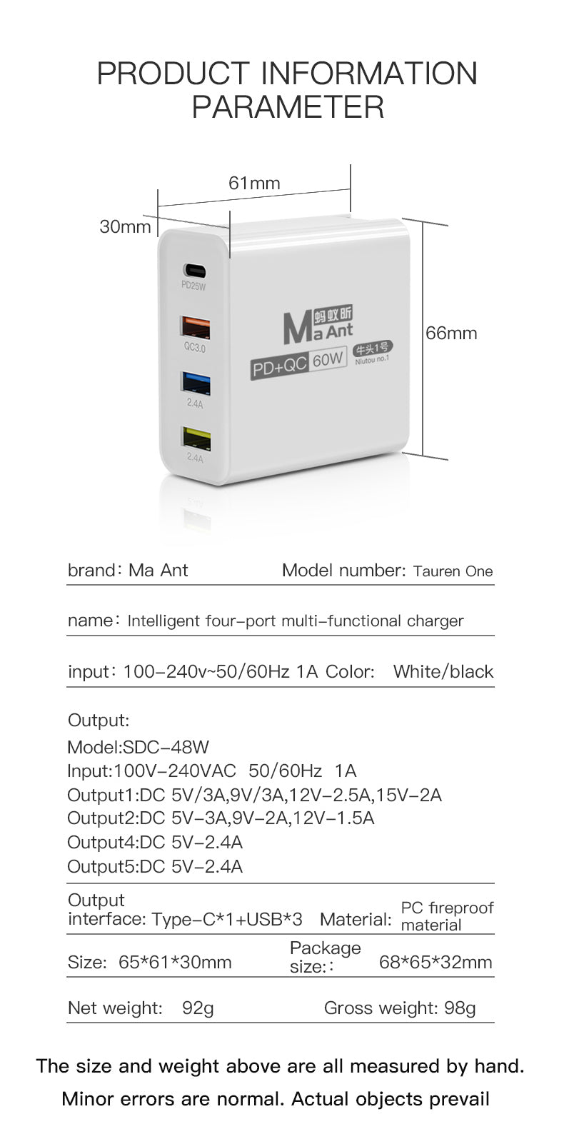 MaAnt Four-Port Multi Functional Fast Charging Appliance