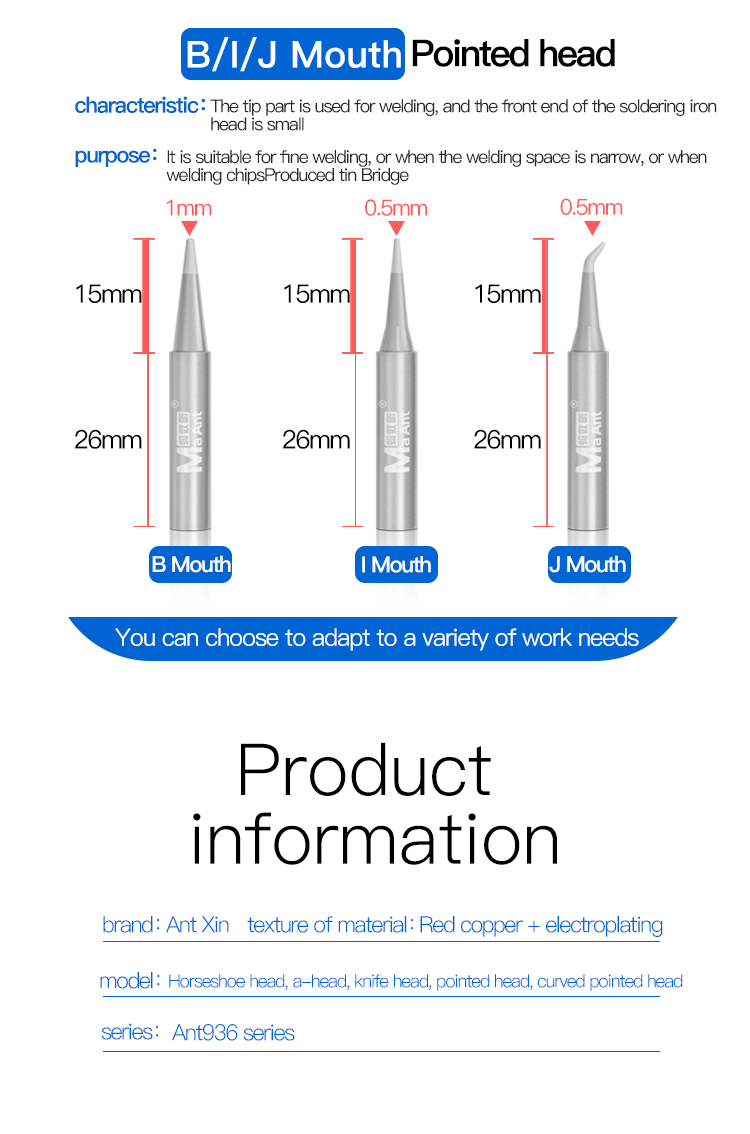 MaAnt 936 Series Universal Soldering Iron Head