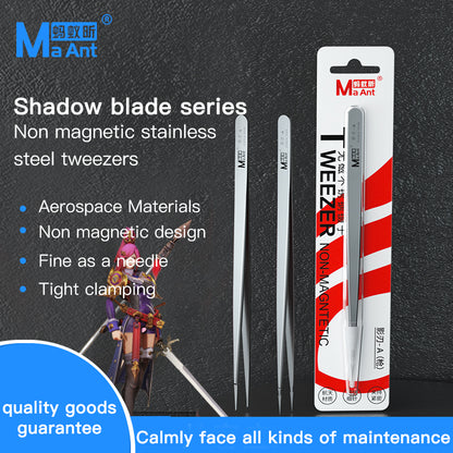 MaAnt Shadow Blade Series Non Magnetic Stainless Steel Tweezers