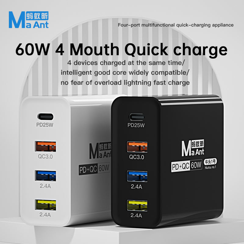 MaAnt Four-Port Multi Functional Fast Charging Appliance