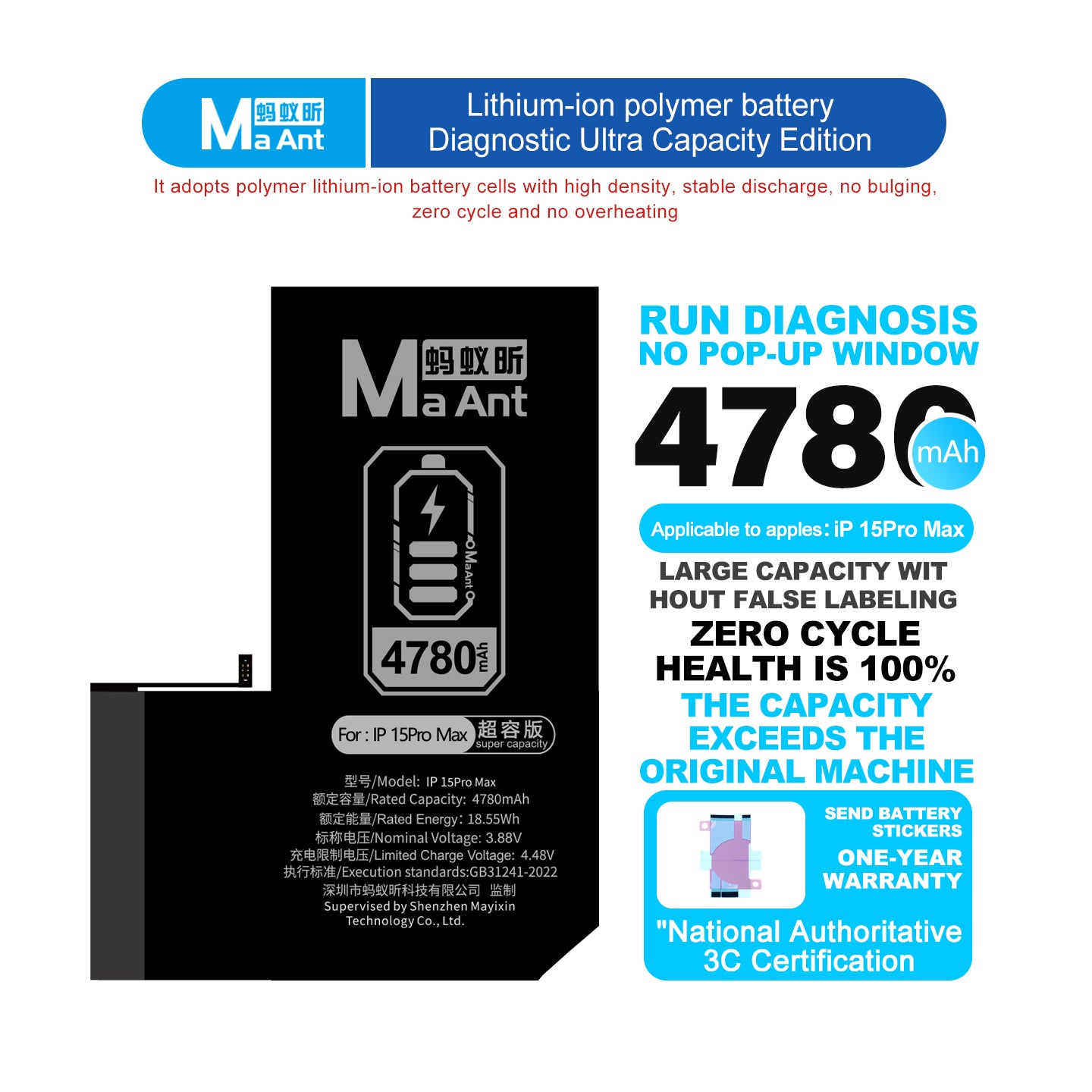 MaAnt Lithium-ion Polymer Battery Diagnostic Ultra Capacity Edition