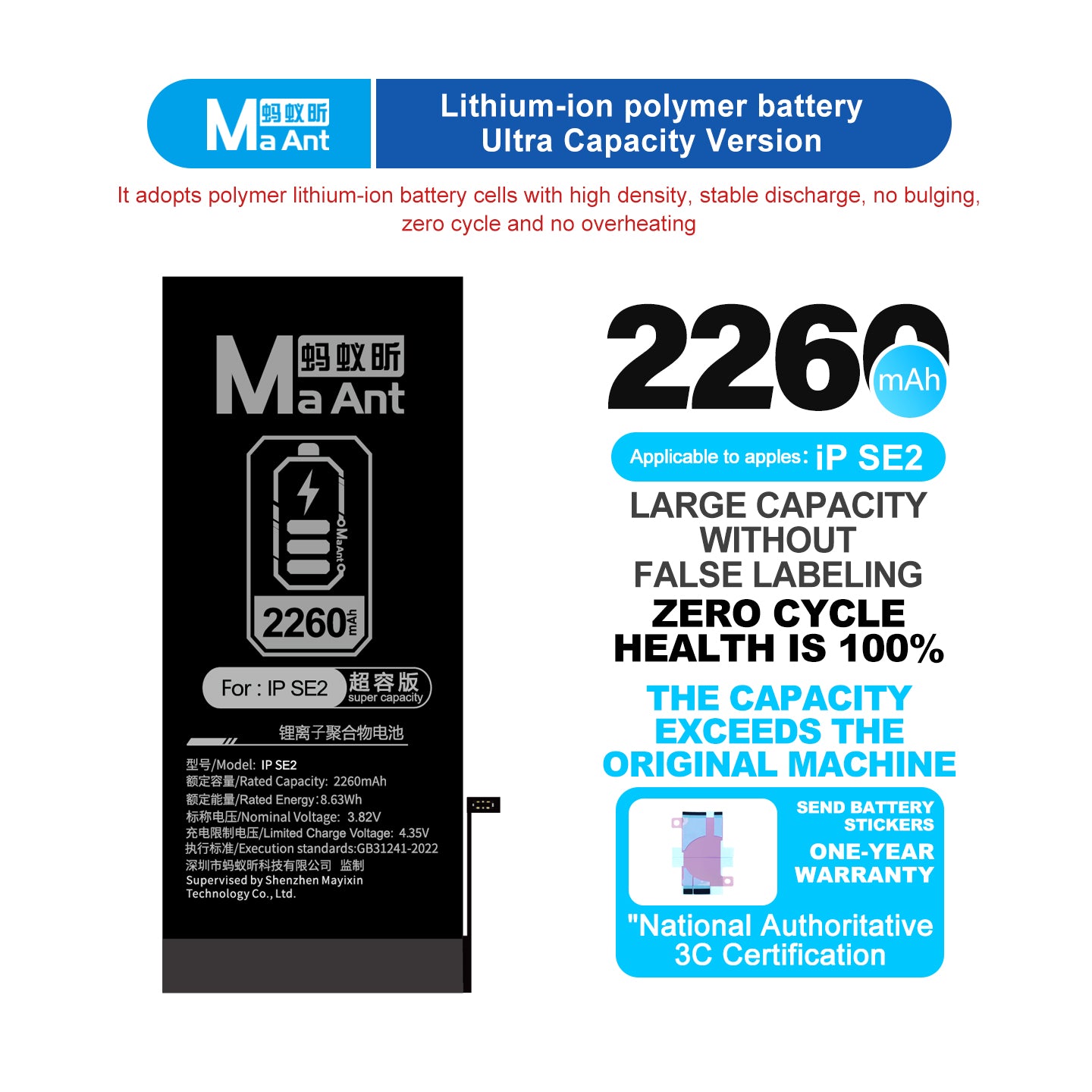 MaAnt Lithium-ion Polymer Battery Ultra Capacity Version