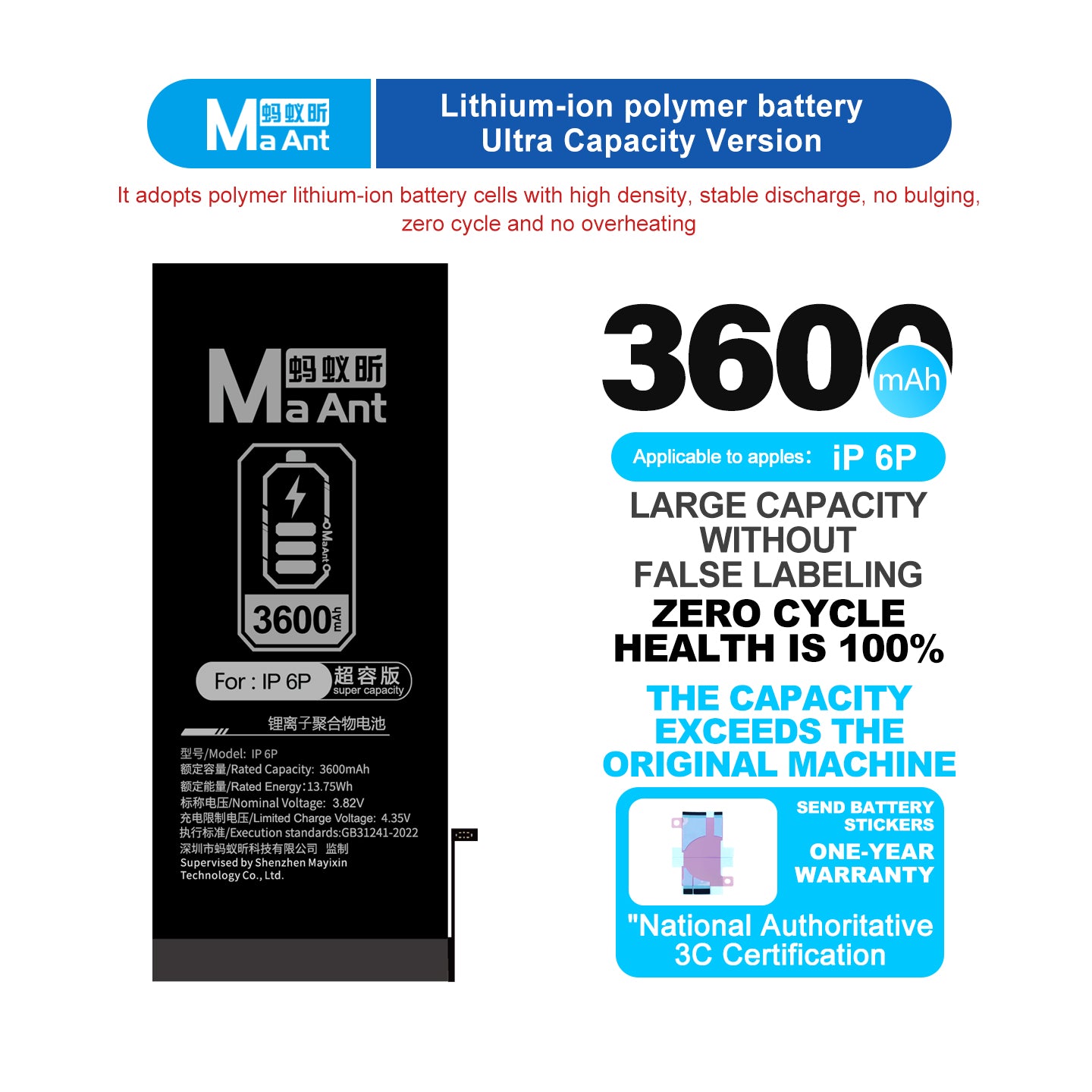 MaAnt Lithium-ion Polymer Battery Ultra Capacity Version