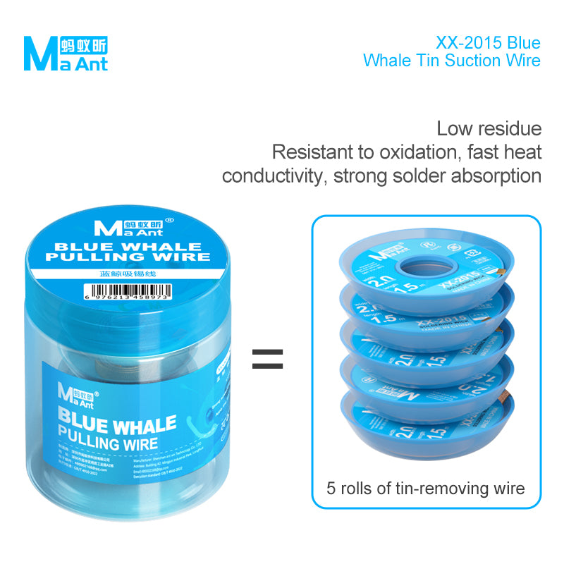 MaAnt XX-2015 Blue Whale Tin Suction Wire