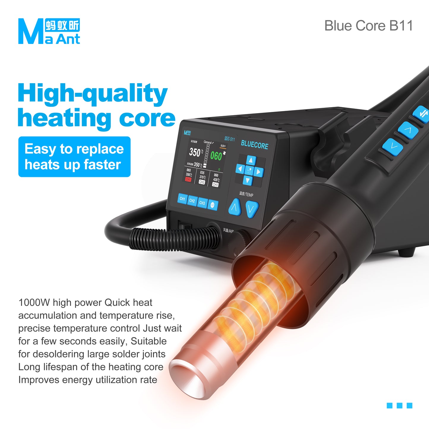 MaAnt B11 Blue Core Intelligent Hot Air Gnn