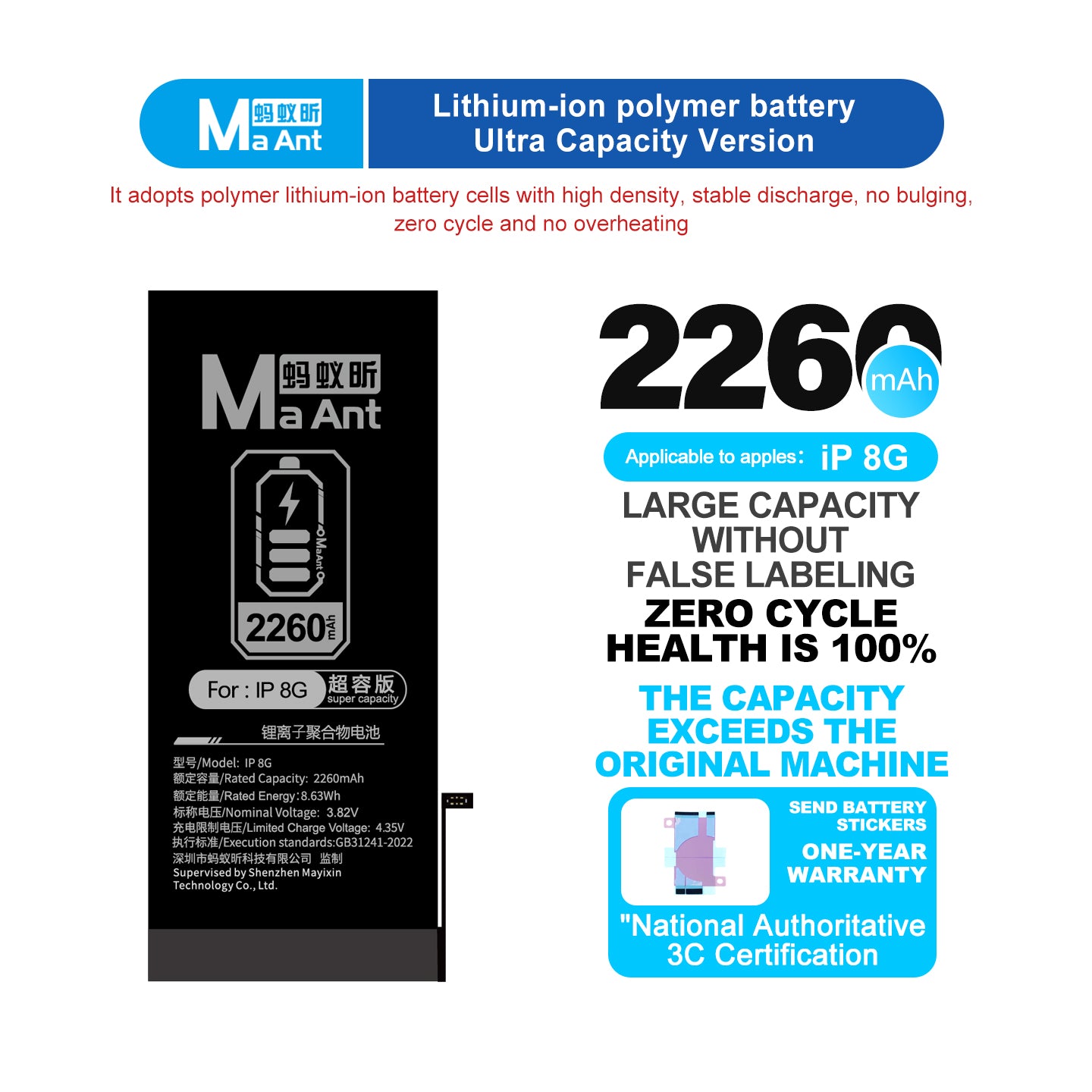 MaAnt Lithium-ion Polymer Battery Ultra Capacity Version