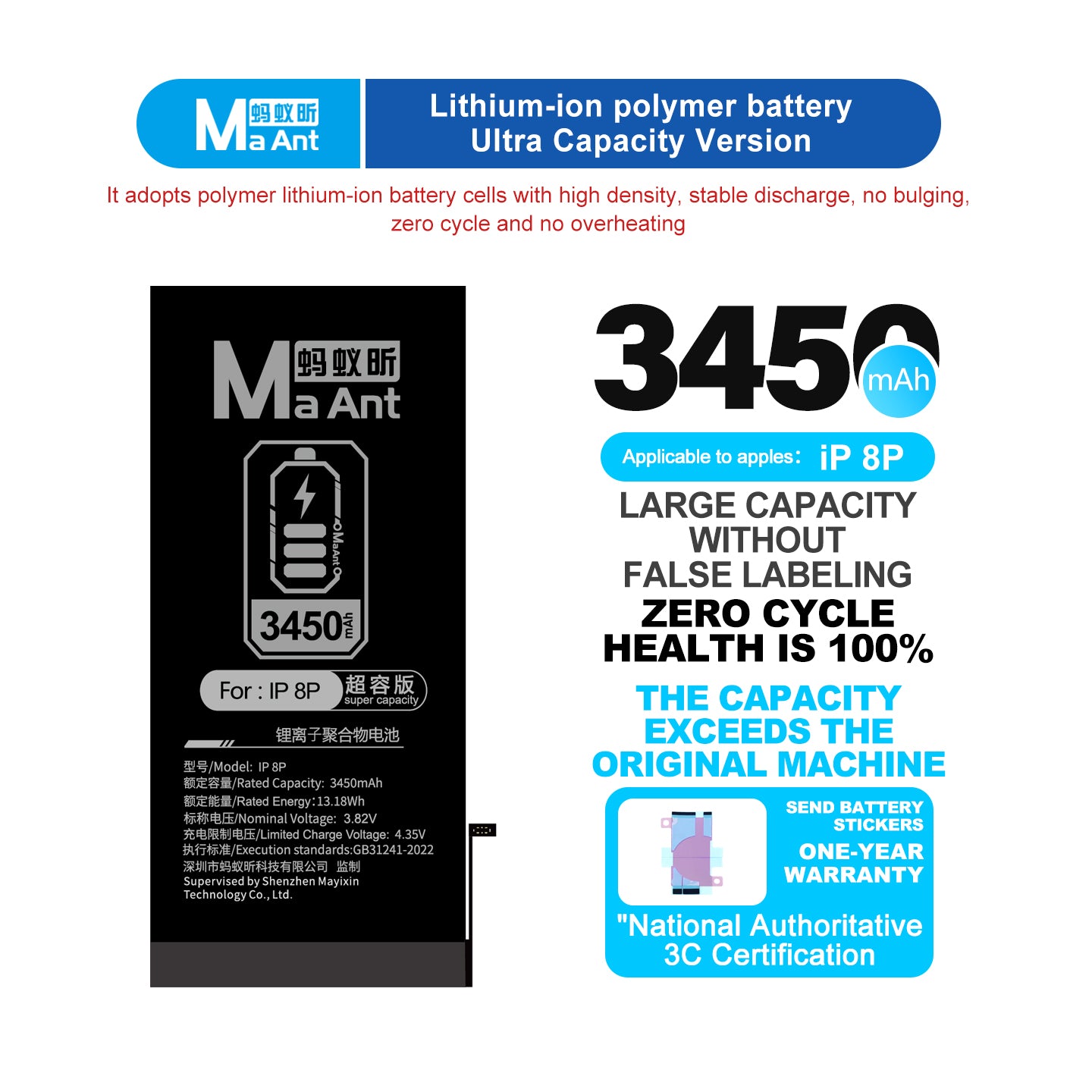 MaAnt Lithium-ion Polymer Battery Ultra Capacity Version