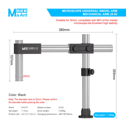MaAnt JX-03 Microscope Universal Swivel Arm Mechanical Arm