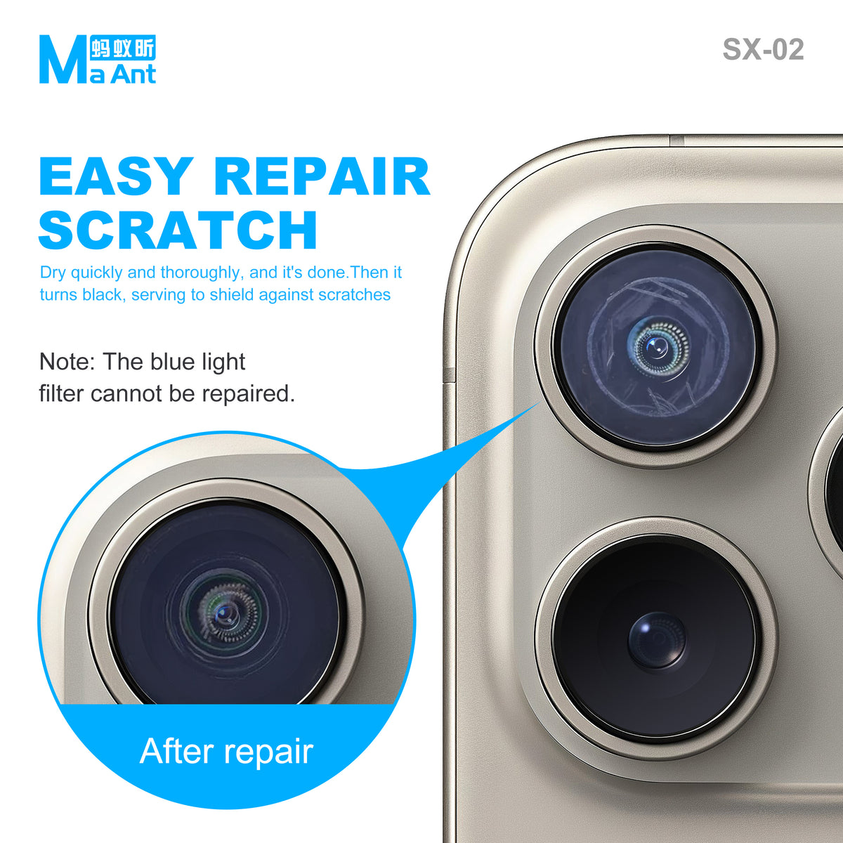 MaAnt SX-02 Camera Blue Light Repair Solution