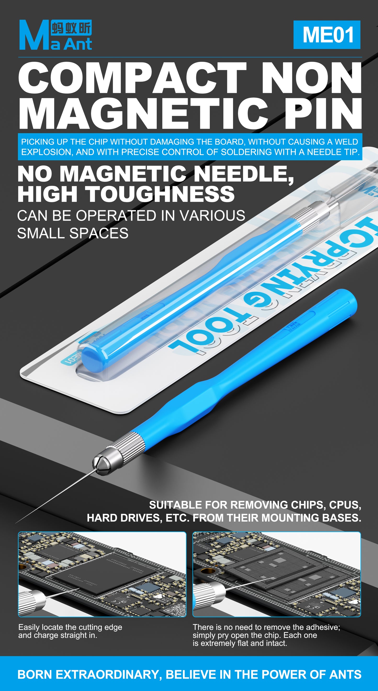 MaAnt ME01 Precision Chipnon Non-Magentic Pick-Up Needle
