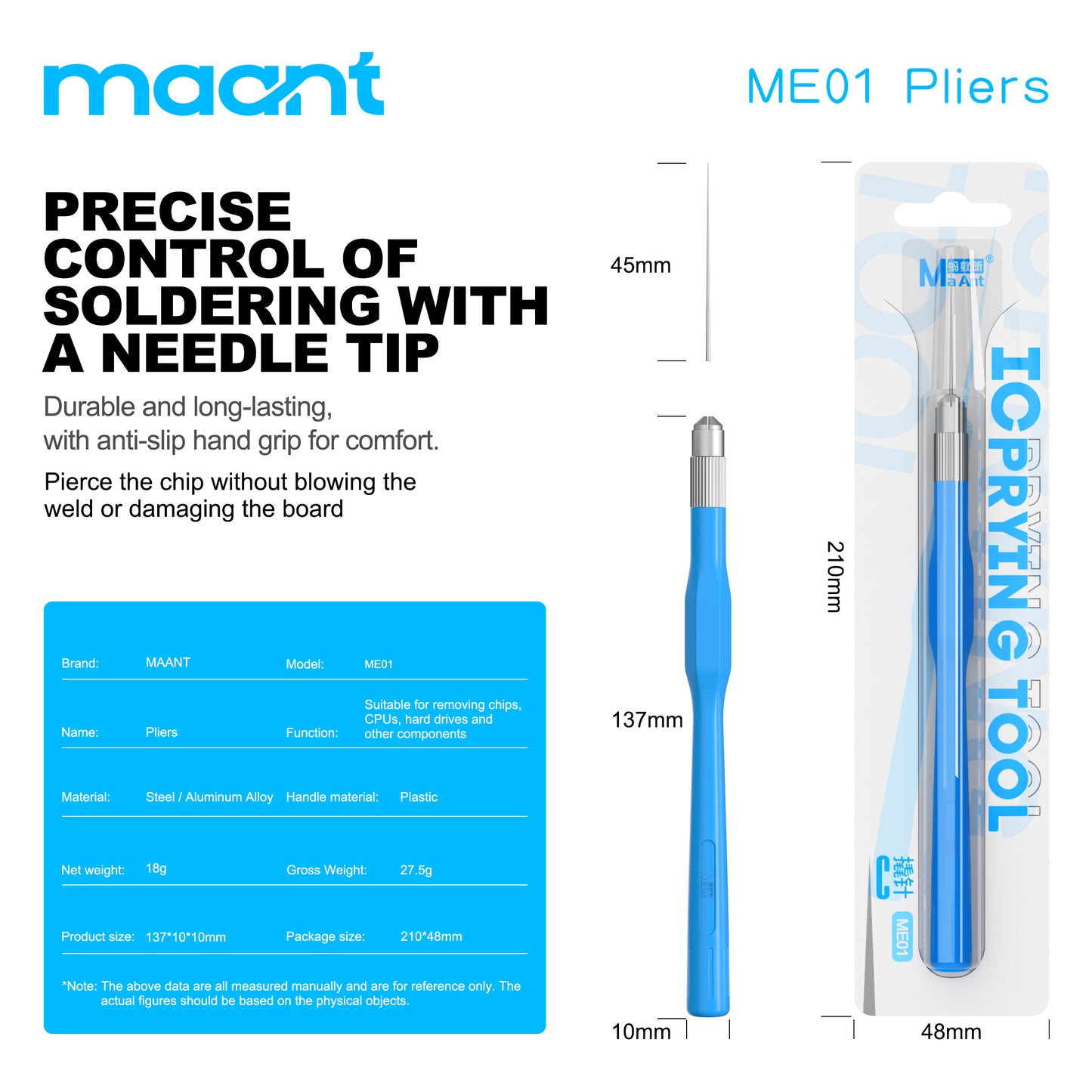MaAnt ME01 Precision Chipnon Non-Magentic Pick-Up Needle