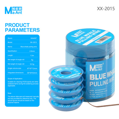 MaAnt XX-2015 Blue Whale Tin Suction Wire
