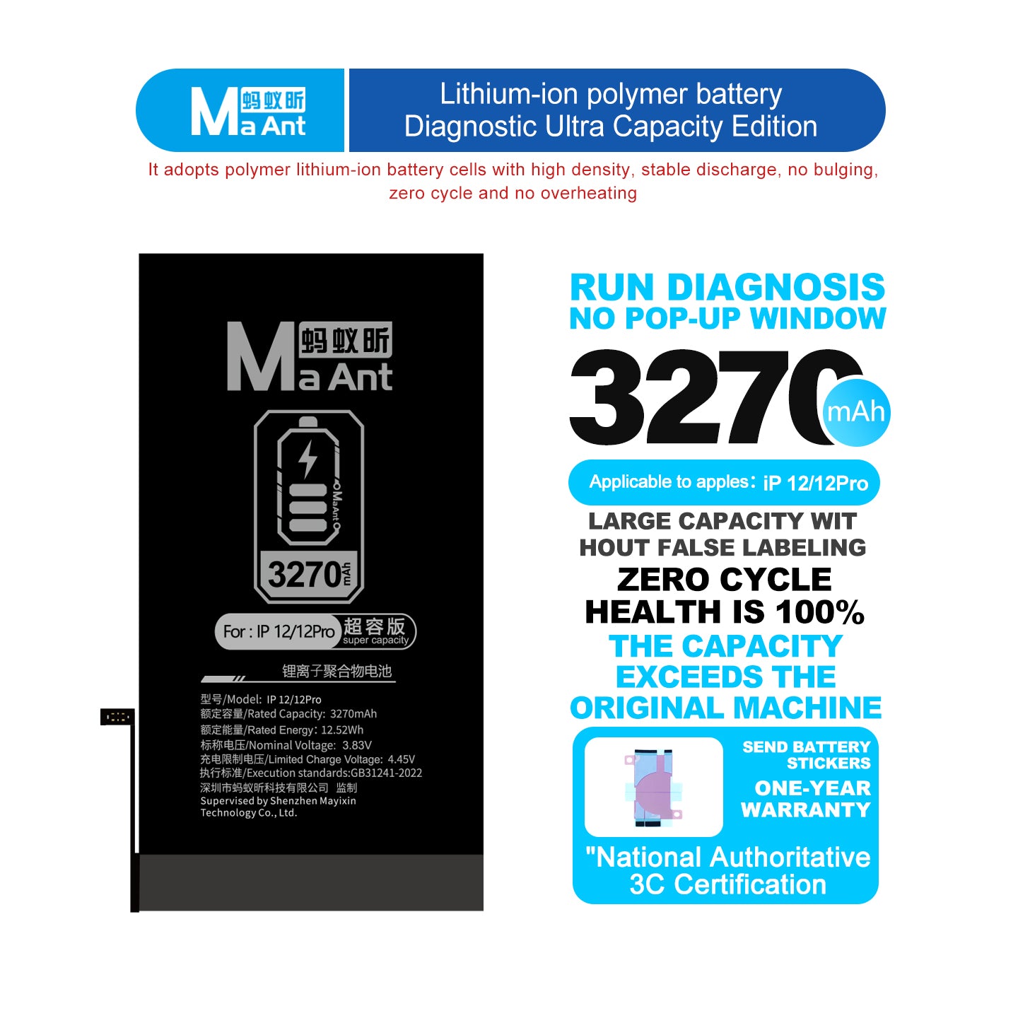 MaAnt Lithium-ion Polymer Battery Diagnostic Ultra Capacity Edition