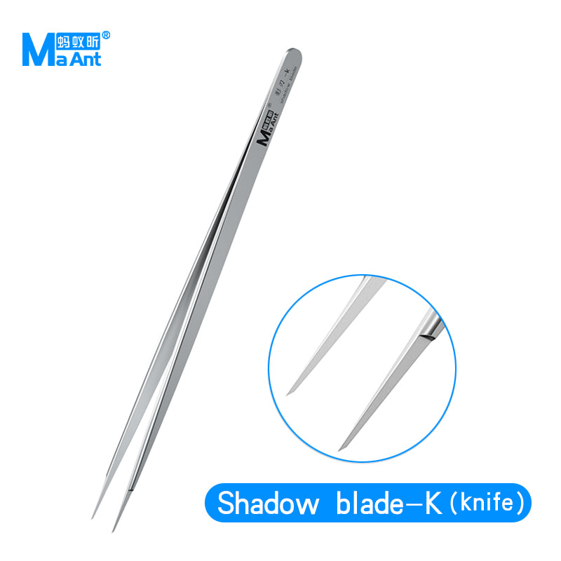 MaAnt Shadow Blade Series Non Magnetic Stainless Steel Tweezers
